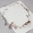 Aria handmade hairvine in bronze, red, green and pink by Judith Brown Bridal