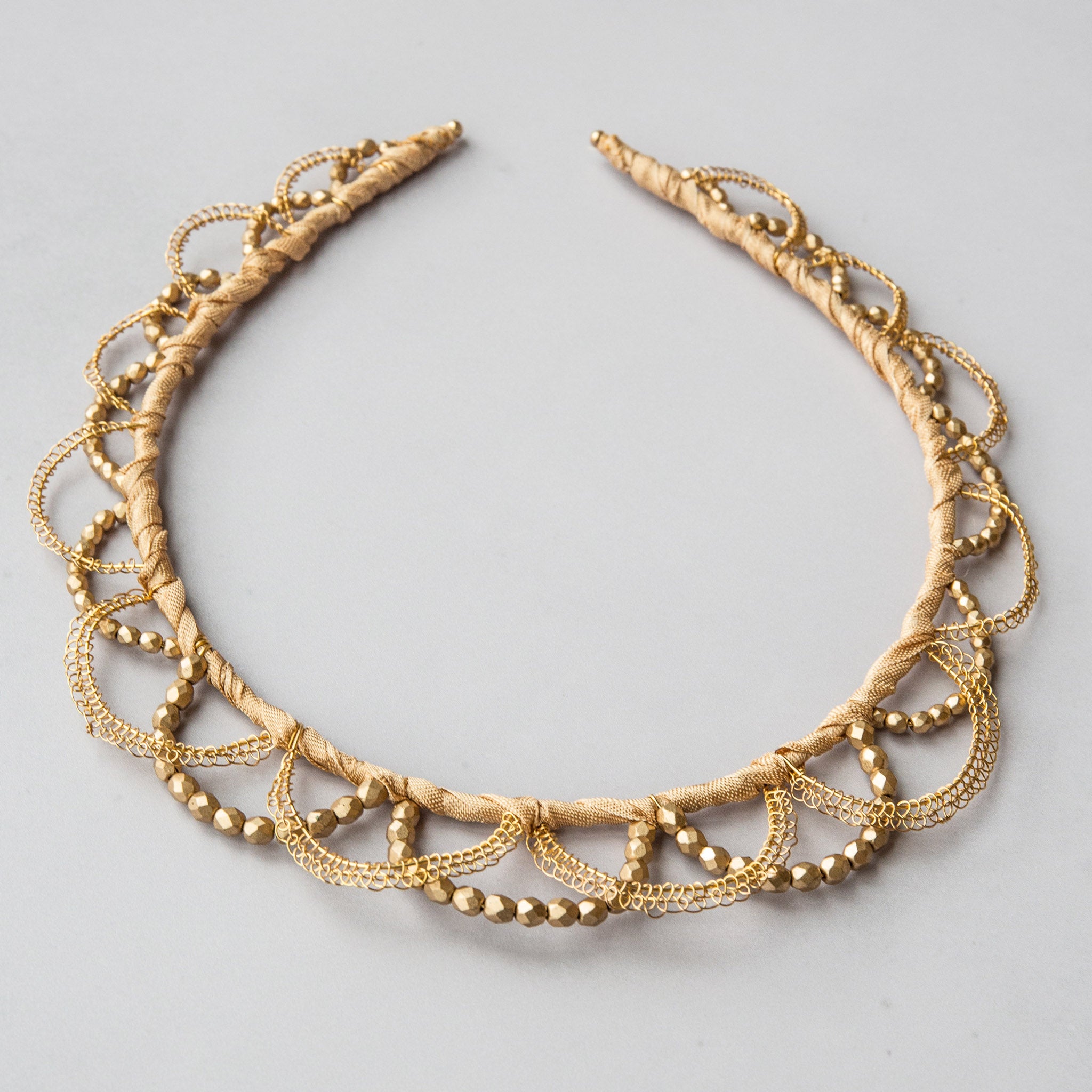 Golden bridal crown by Judith Brown Bridal