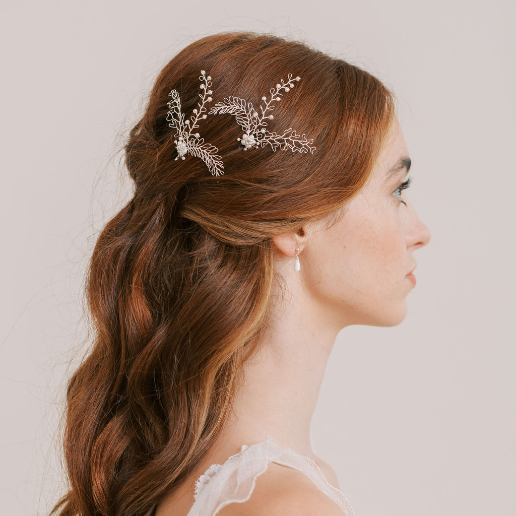 handmade nature inspired wedding hair pins by Judith Brown Bridal