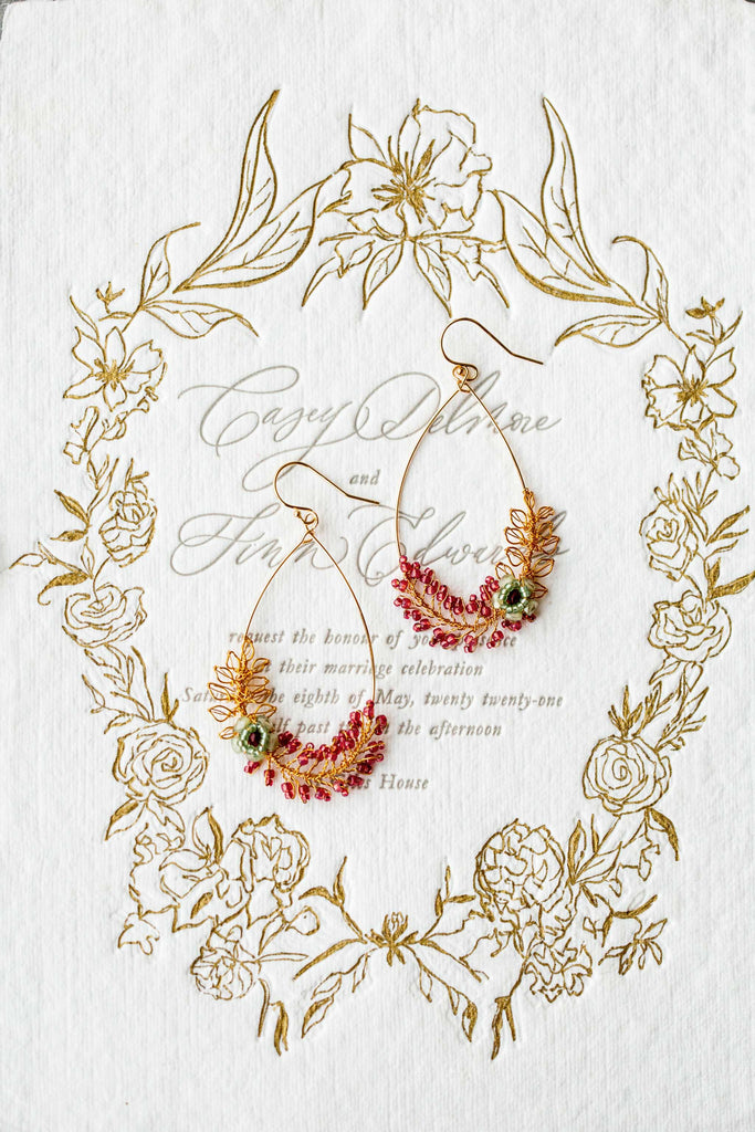 A collection of handmade earrings for brides and bridesmaids by Judith Brown Bridal