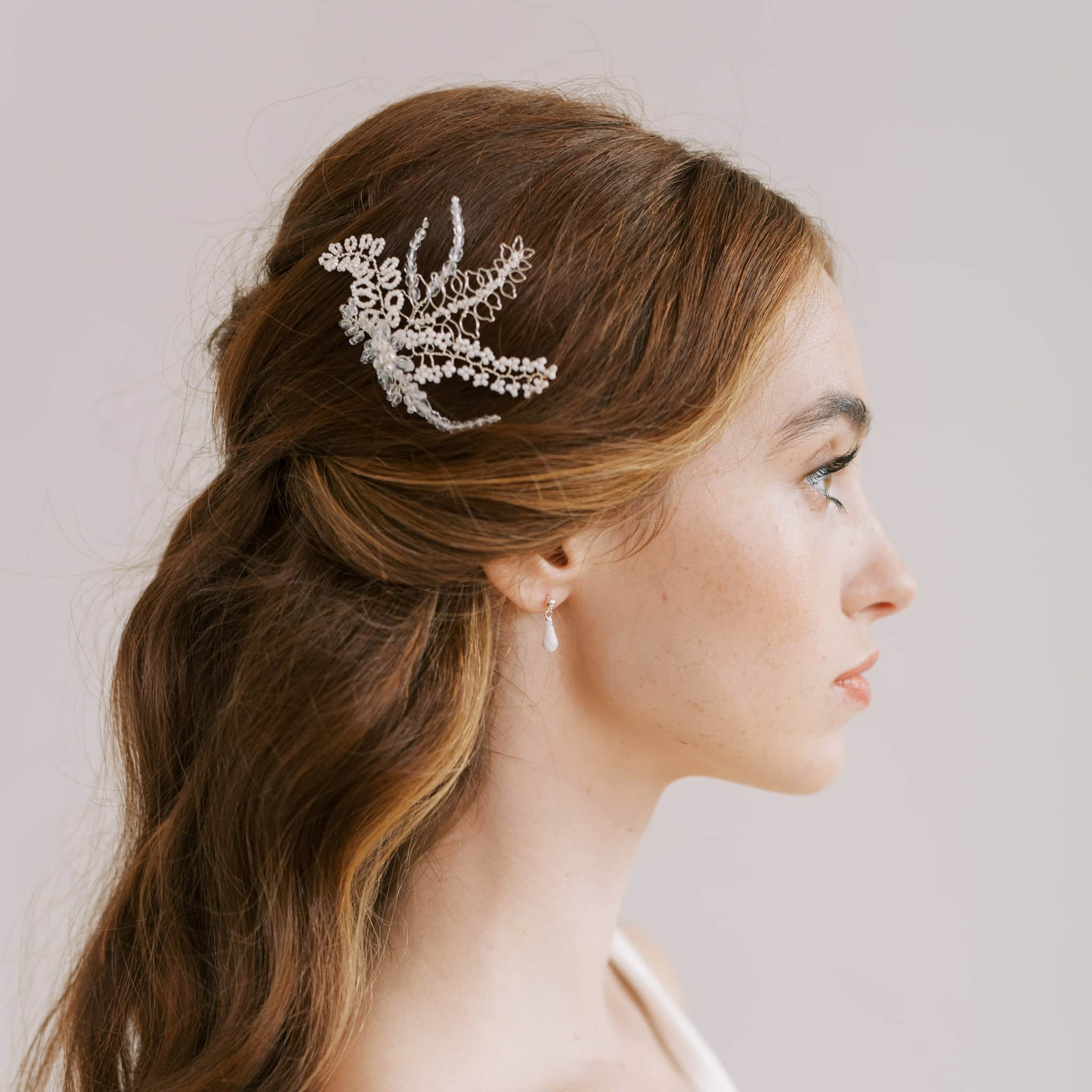 handmade wedding hairpin inspired by wildflowers by Judith Brown Bridal