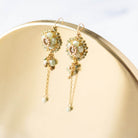 Fiori drop earrings in soft green - Judith Brown Bridal