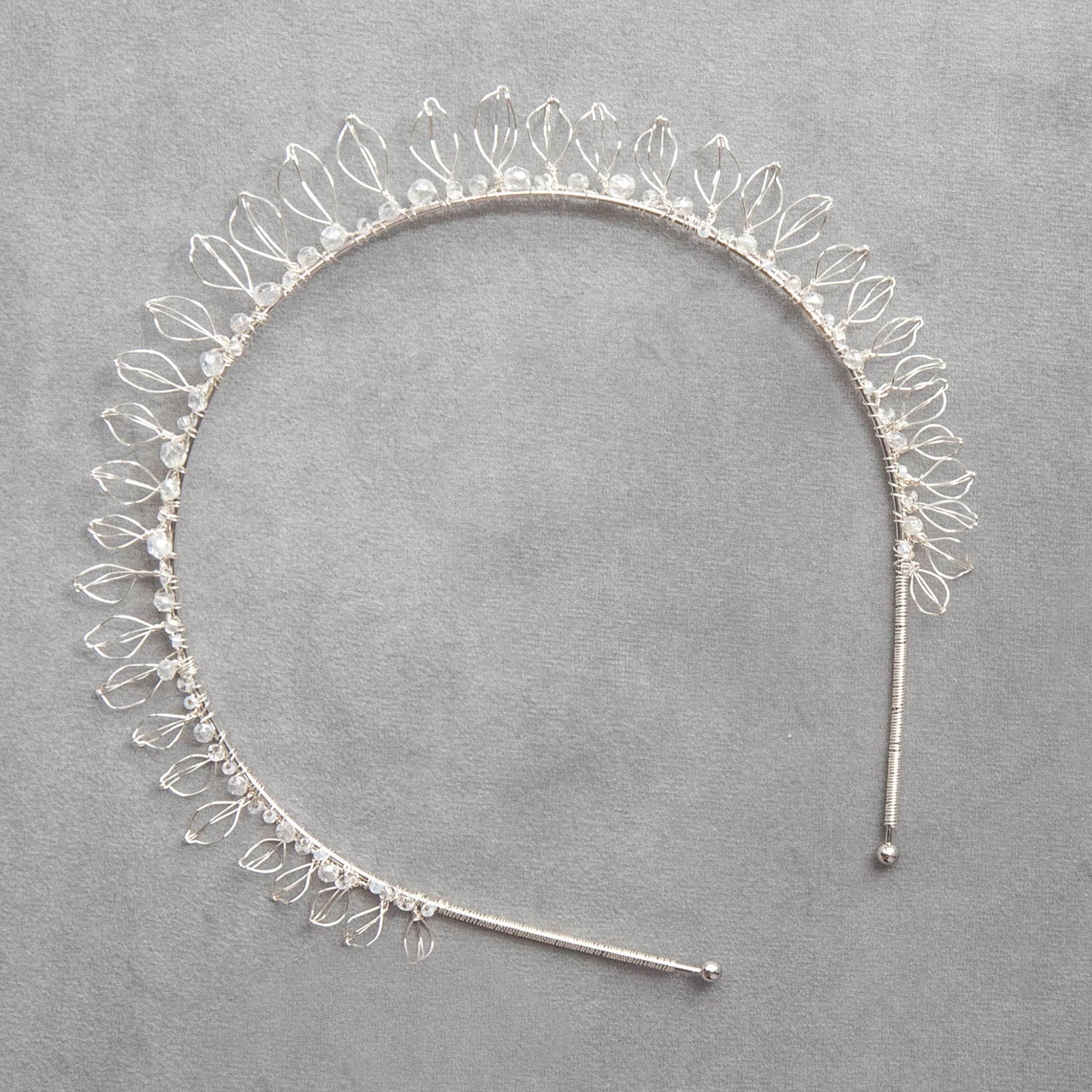 Aurora wedding headband in silver by Judith Brown Bridal