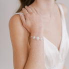 Mother of pearl handmade wedding bracelet by Judith Brown Bridal