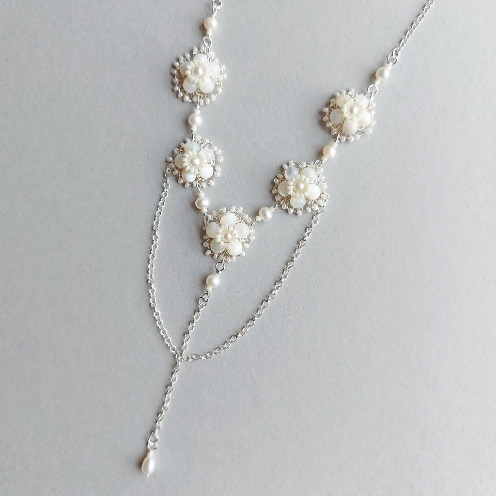 Ginevra silver handmade wedding necklace by Judith Brown Bridal