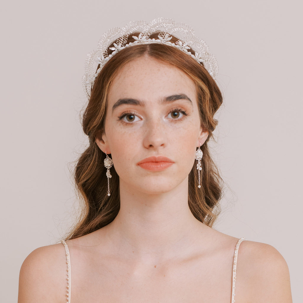 handmade jewellery and wedding accessories in silver and mother of pearl by Judith Brown Bridal