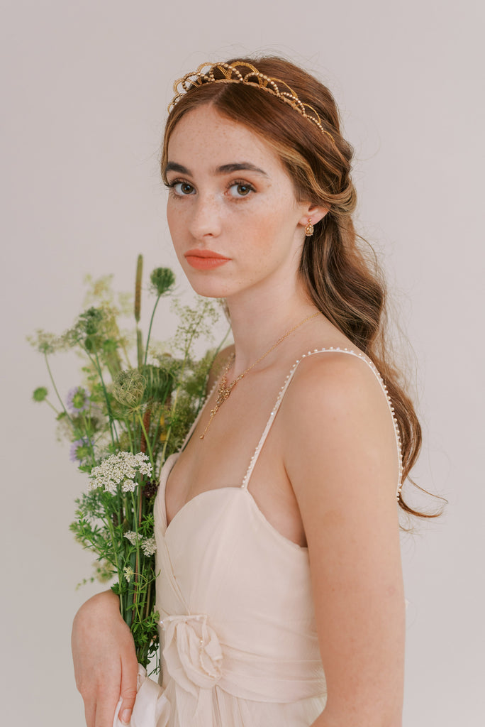 Flavia golden crown by Judith Brown Bridal
