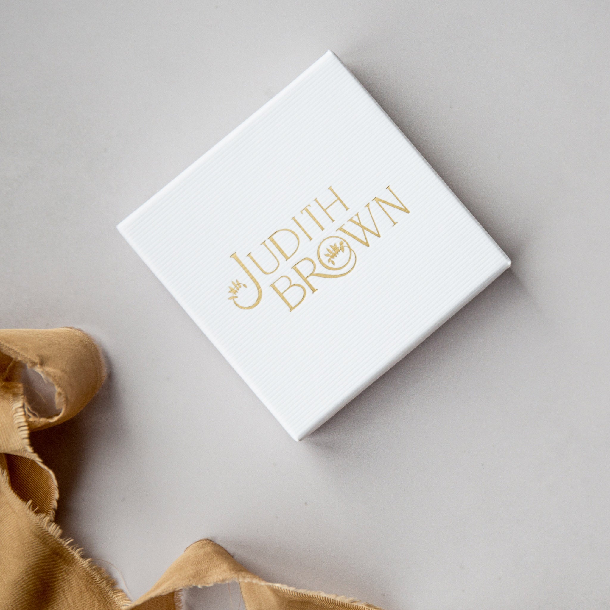 Presentation box for Judith Brown Bridal's wedding accessorties and jewellery