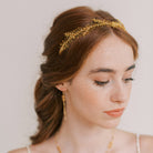 Leaf inspired wedding tiara in gold wire by Judith Brown Bridal