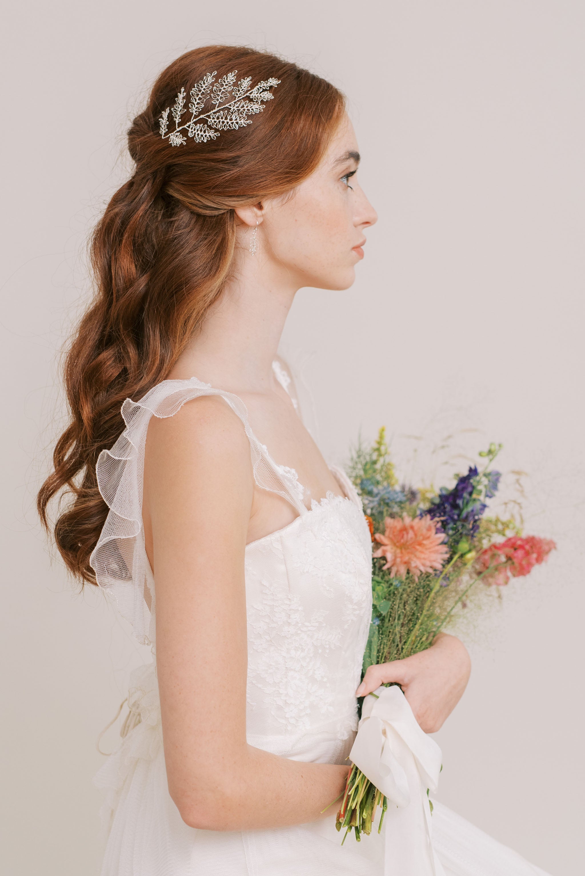 Delicate wedding hairvine by Judith Brown Bridal